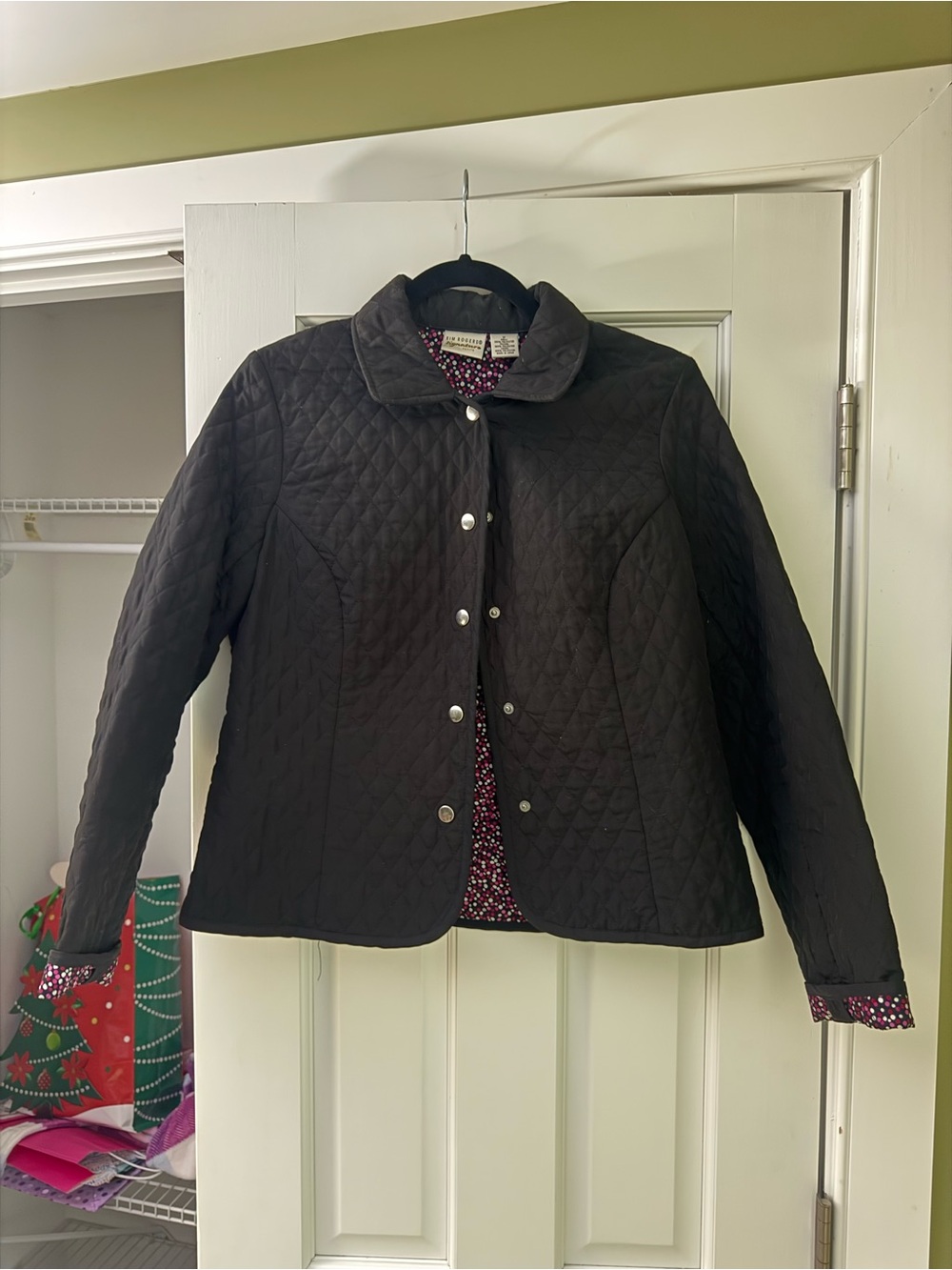 Kim Rogers Black Quilted Utility Jacket with Snap Front